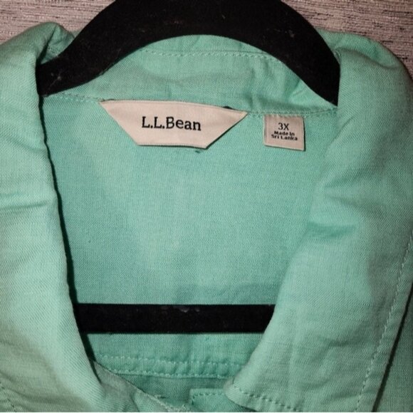 L.L. Bean Linen Blend Green Jacket 3X Plus - Picture 5 of 6